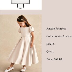 Azazie Formal Kids Dress in White Alabaster